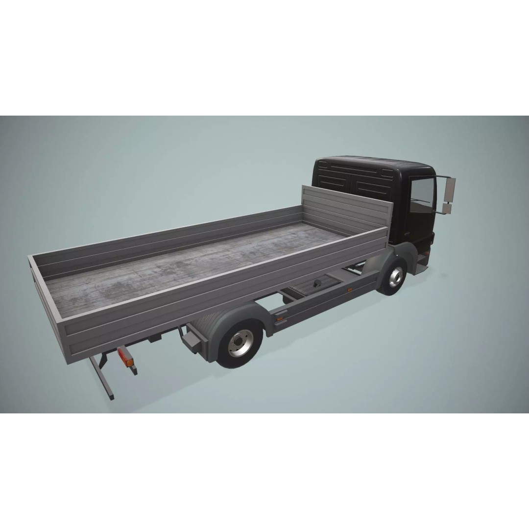 Mercedes Benz Dump Truck 3D Model – Low Poly Game Ready Asset, FBX - View 4