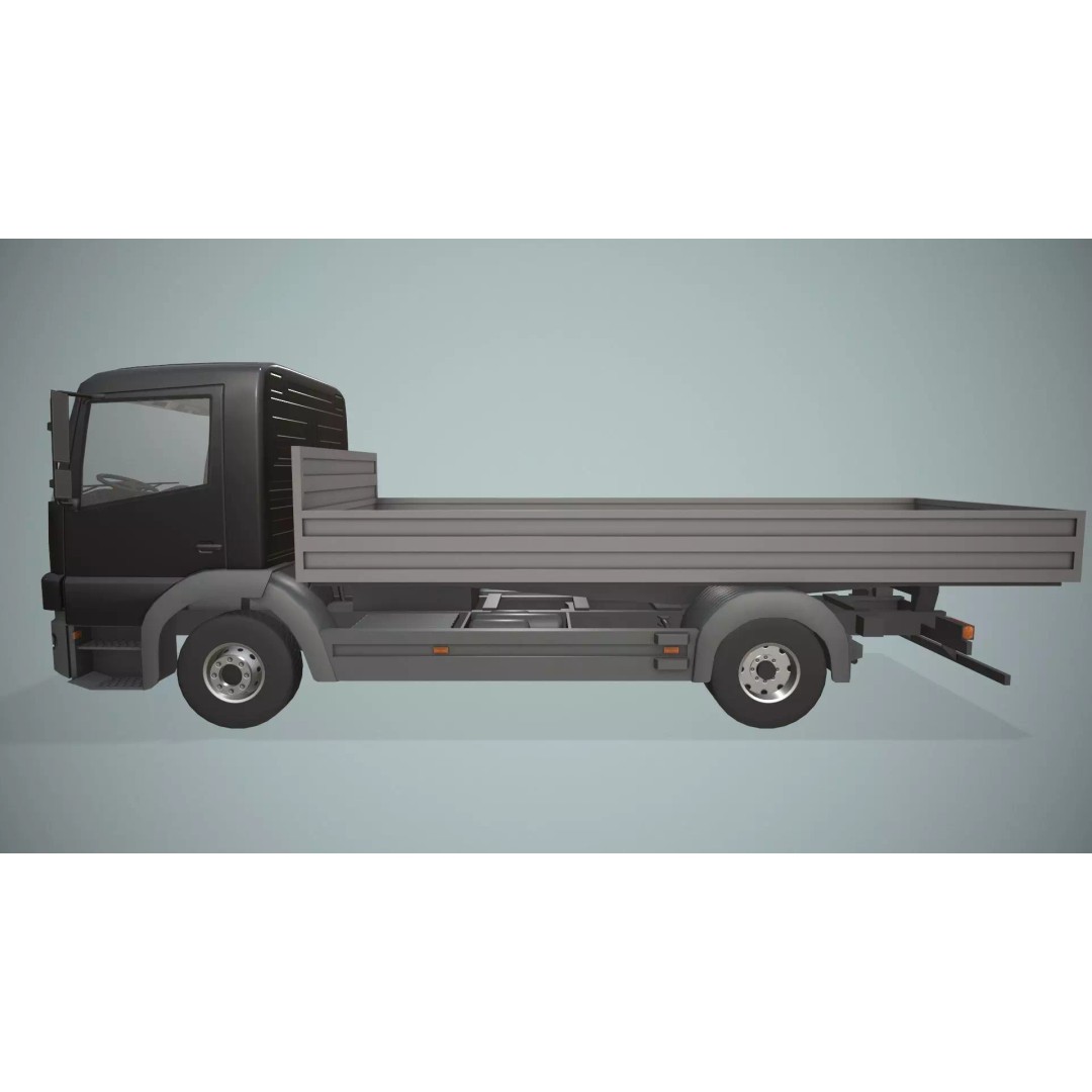 Mercedes Benz Dump Truck 3D Model – Low Poly Game Ready Asset, FBX - View 5