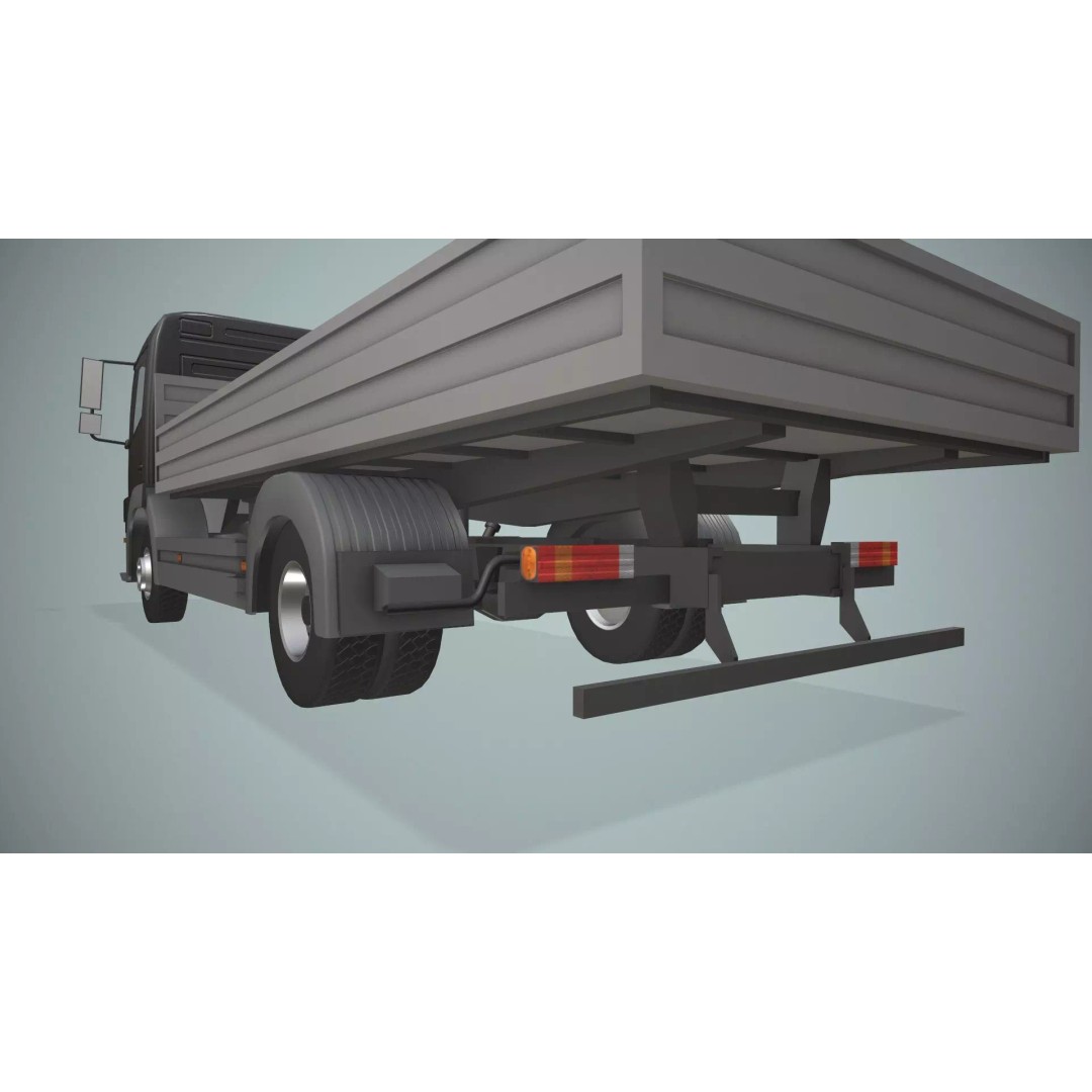 Mercedes Benz Dump Truck 3D Model – Low Poly Game Ready Asset, FBX - View 7