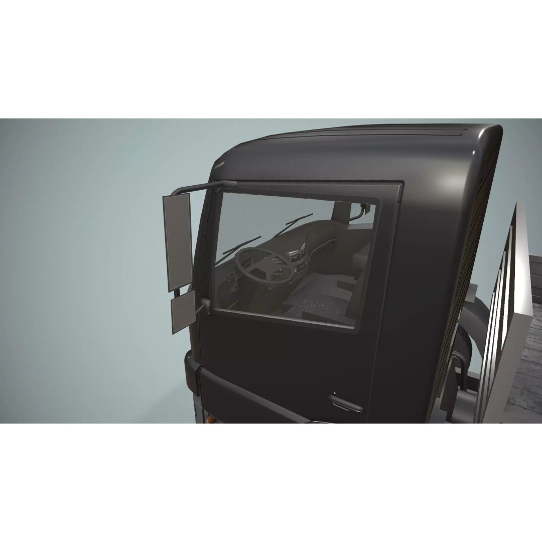 Mercedes Benz Dump Truck 3D Model – Low Poly Game Ready Asset, FBX - View 9