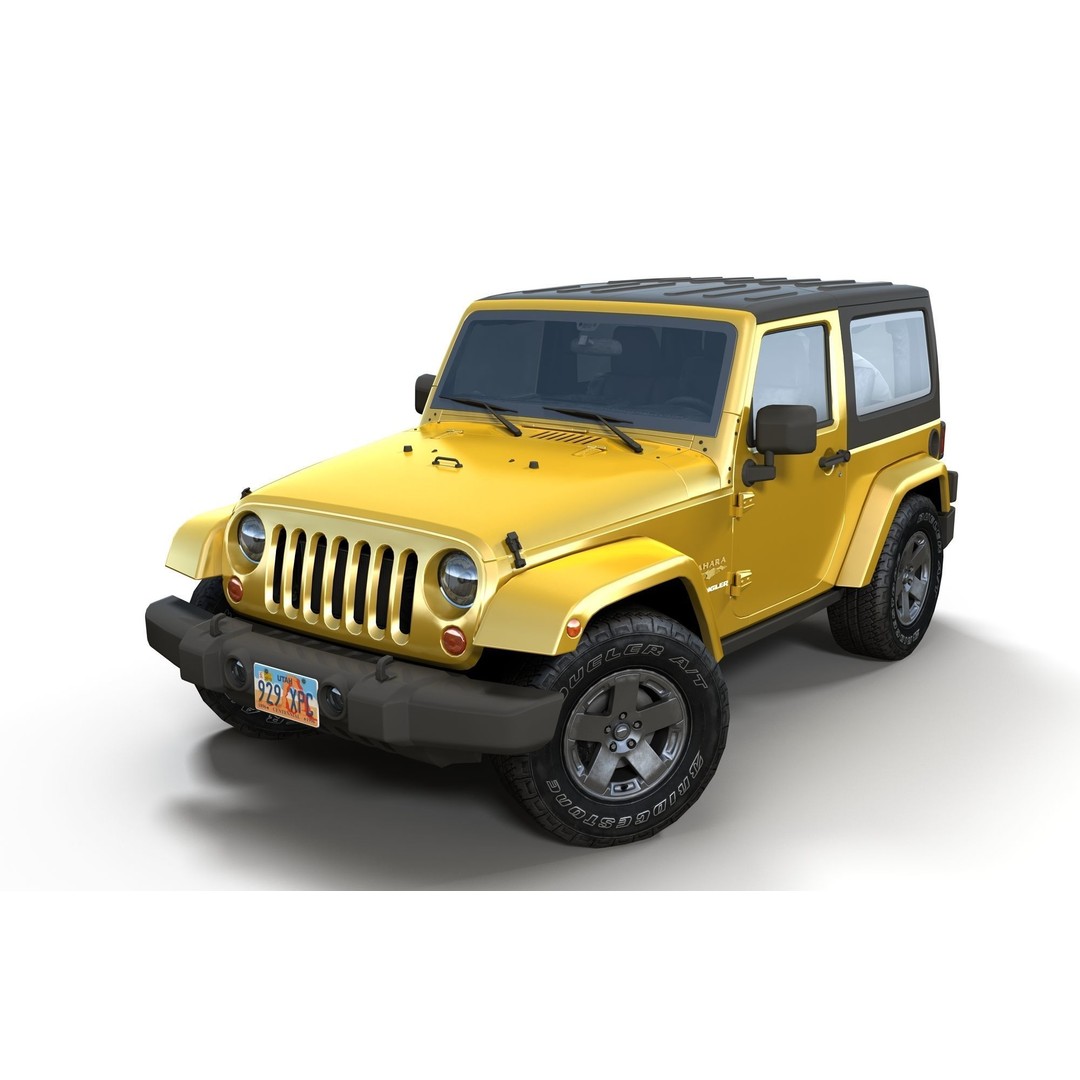 Jeep Wrangler 3D Model – Low Poly SUV with PBR Textures, FBX - View 10