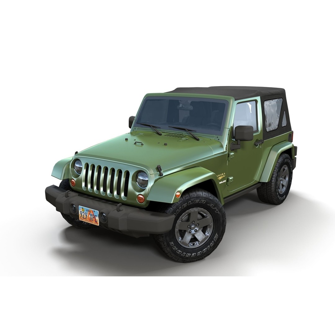 Jeep Wrangler 3D Model – Low Poly SUV with PBR Textures, FBX - View 12