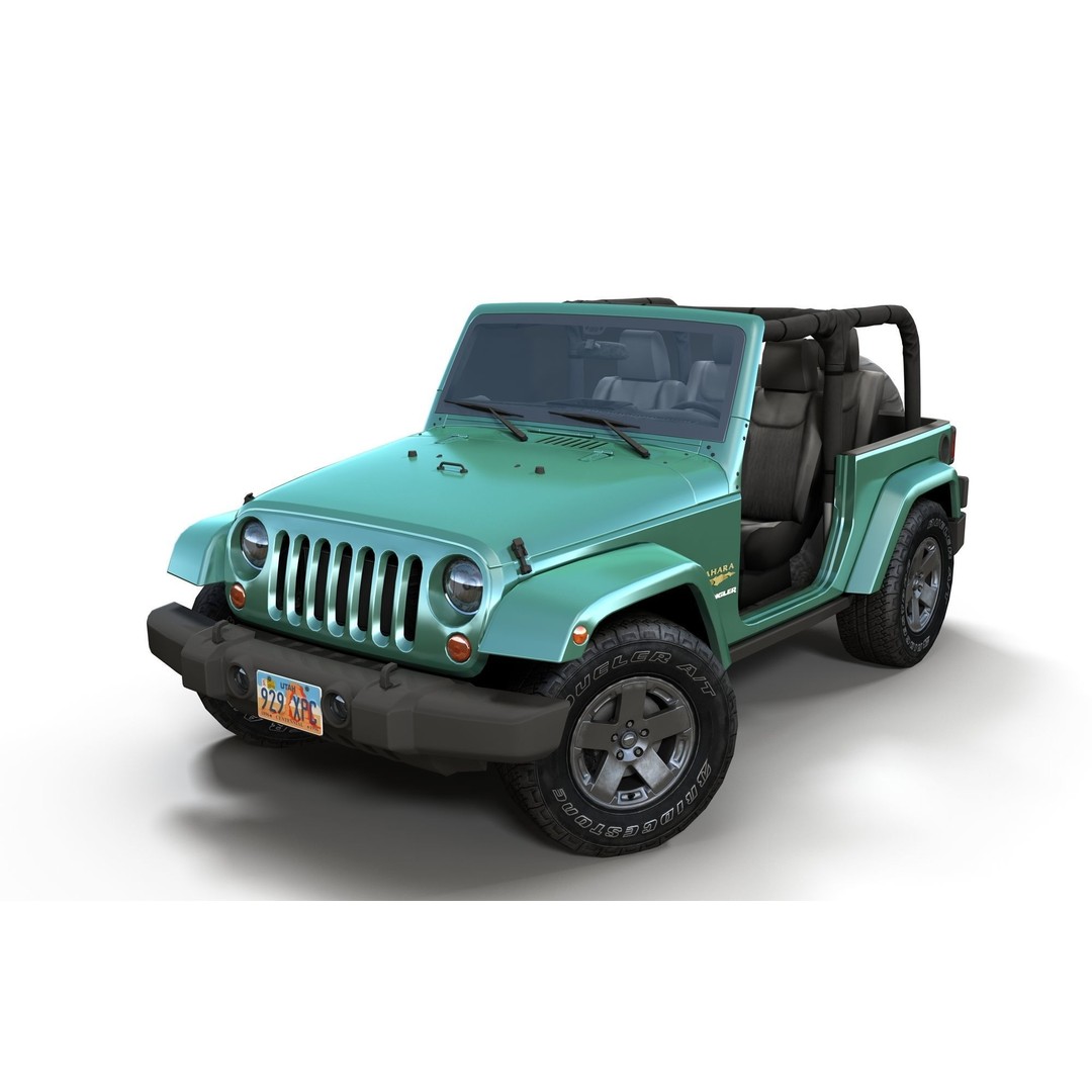 Jeep Wrangler 3D Model – Low Poly SUV with PBR Textures, FBX - View 14