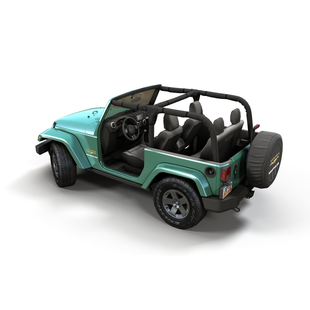 Jeep Wrangler 3D Model – Low Poly SUV with PBR Textures, FBX - View 15