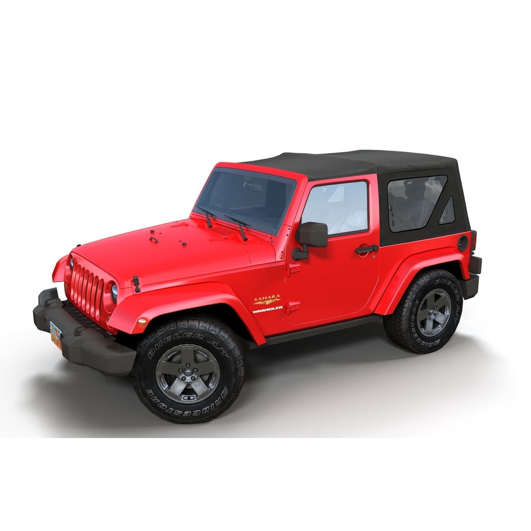 Jeep Wrangler 3D Model – Low Poly SUV with PBR Textures, FBX - View 17