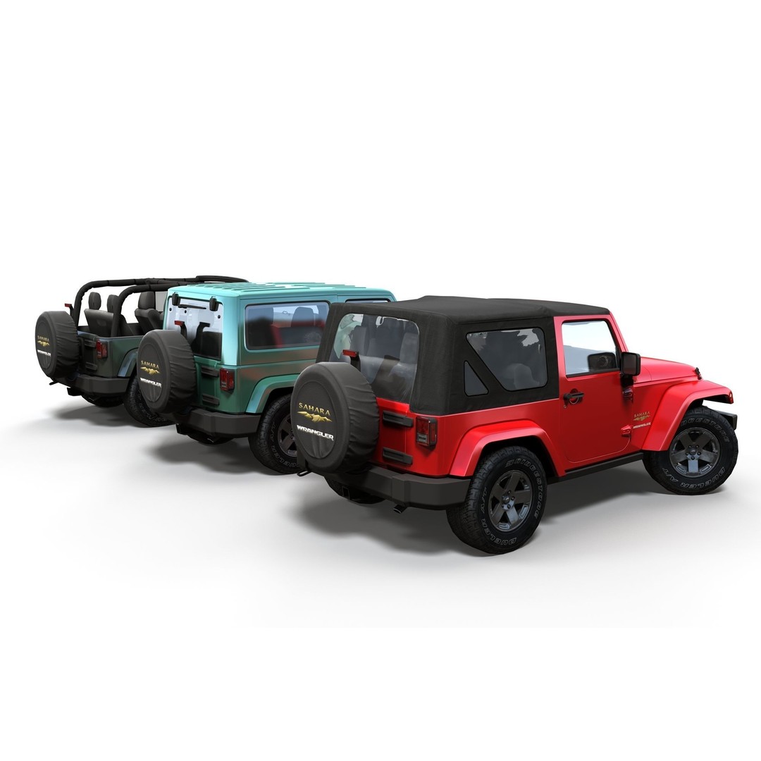 Jeep Wrangler 3D Model – Low Poly SUV with PBR Textures, FBX - View 18