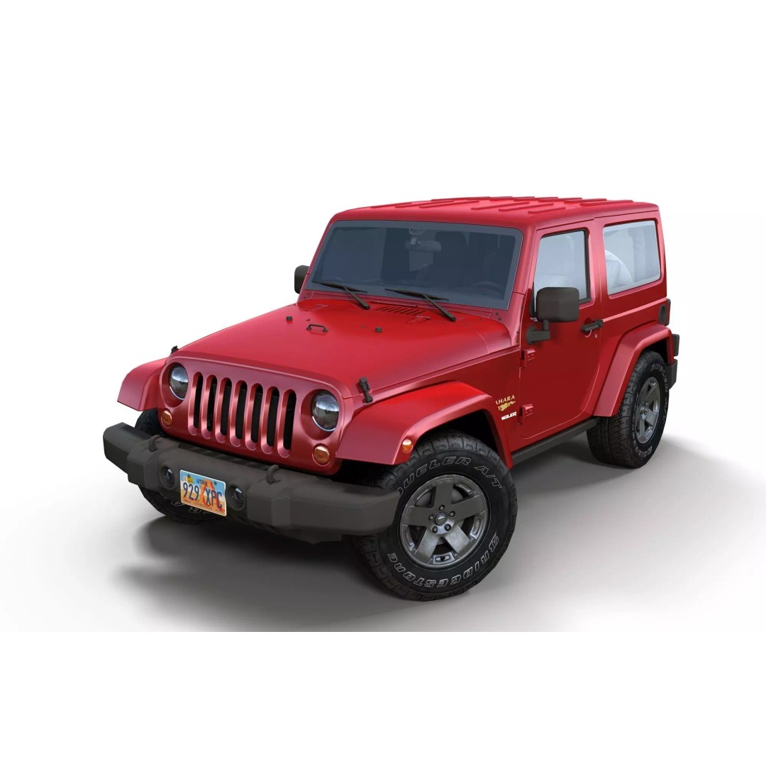 Jeep Wrangler 3D Model – Low Poly SUV with PBR Textures, FBX - View 2
