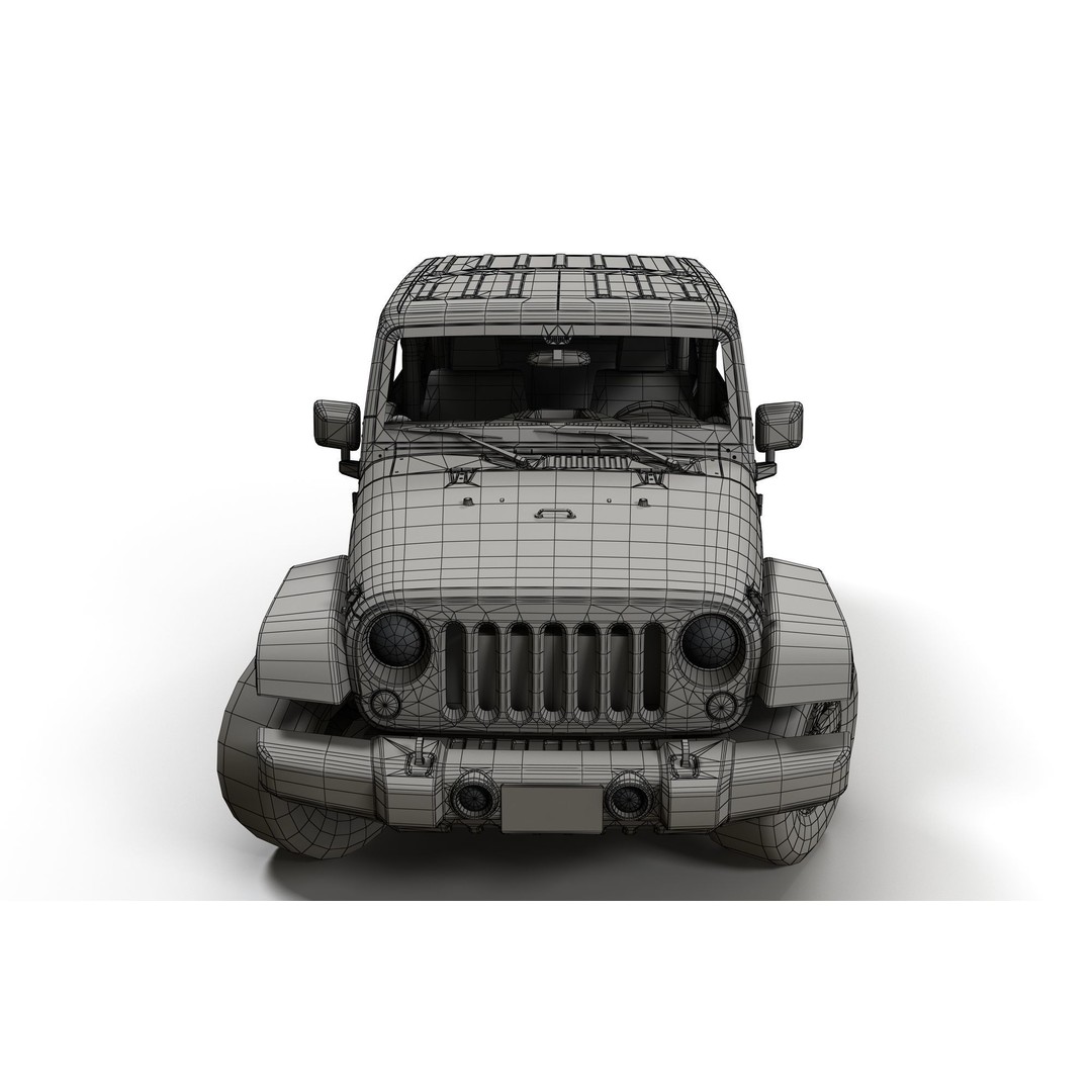 Jeep Wrangler 3D Model – Low Poly SUV with PBR Textures, FBX - View 24