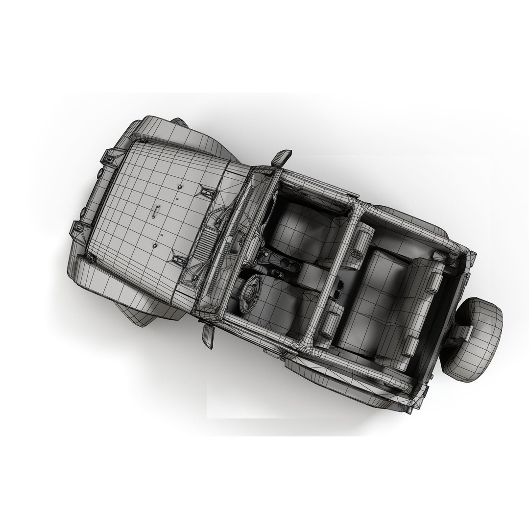 Jeep Wrangler 3D Model – Low Poly SUV with PBR Textures, FBX - View 26