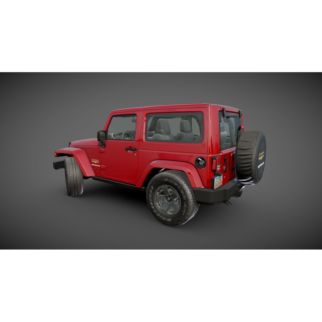 Jeep Wrangler 3D Model – Low Poly SUV with PBR Textures, FBX - View 28