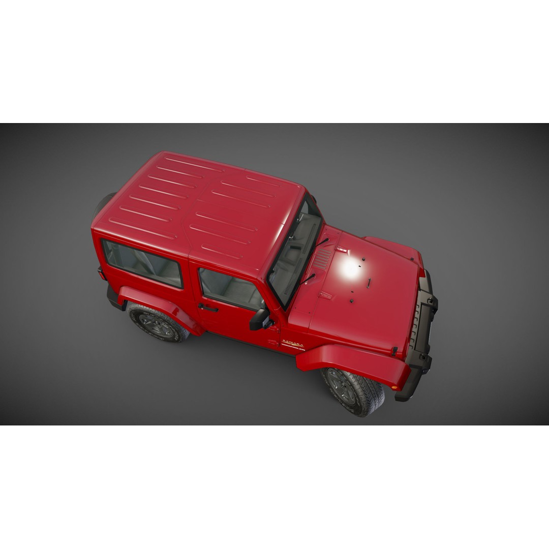 Jeep Wrangler 3D Model – Low Poly SUV with PBR Textures, FBX - View 31