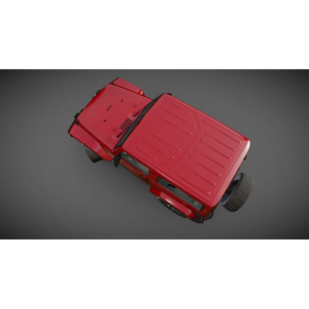 Jeep Wrangler 3D Model – Low Poly SUV with PBR Textures, FBX - View 32