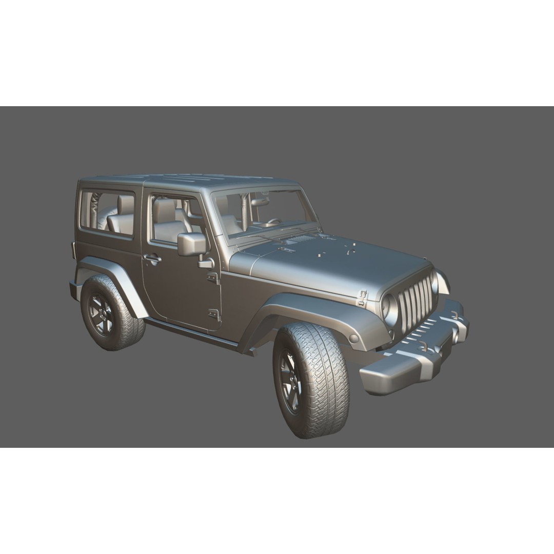 Jeep Wrangler 3D Model – Low Poly SUV with PBR Textures, FBX - View 33