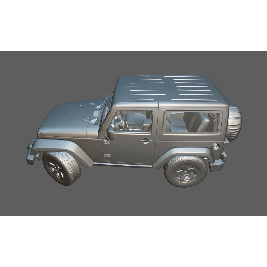 Jeep Wrangler 3D Model – Low Poly SUV with PBR Textures, FBX - View 35