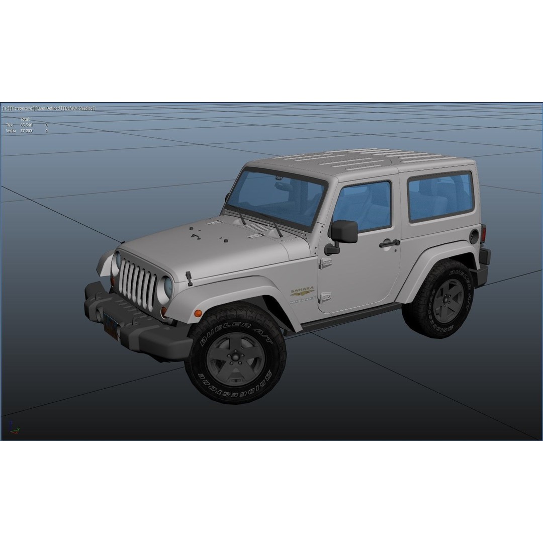 Jeep Wrangler 3D Model – Low Poly SUV with PBR Textures, FBX - View 38