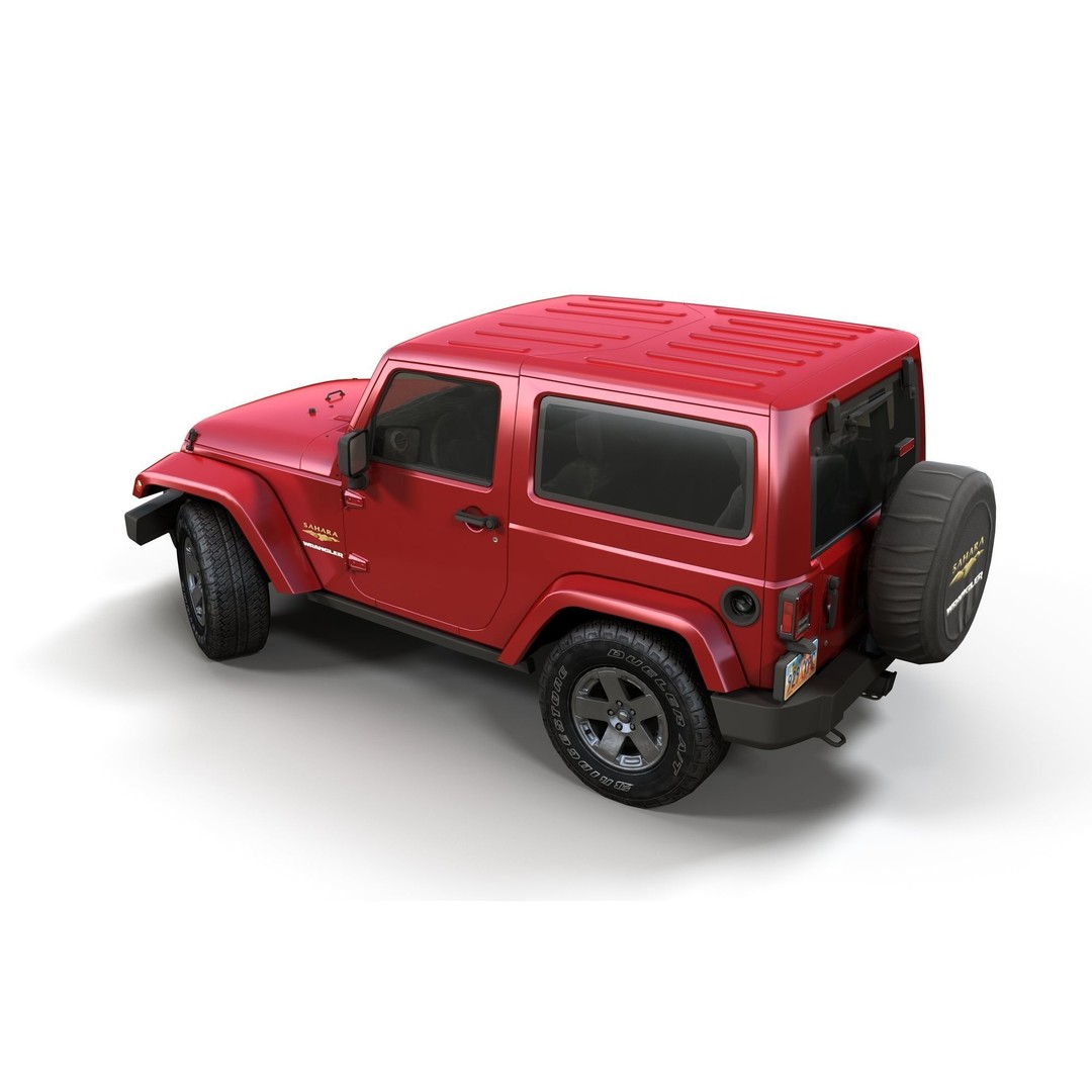 Jeep Wrangler 3D Model – Low Poly SUV with PBR Textures, FBX - View 4