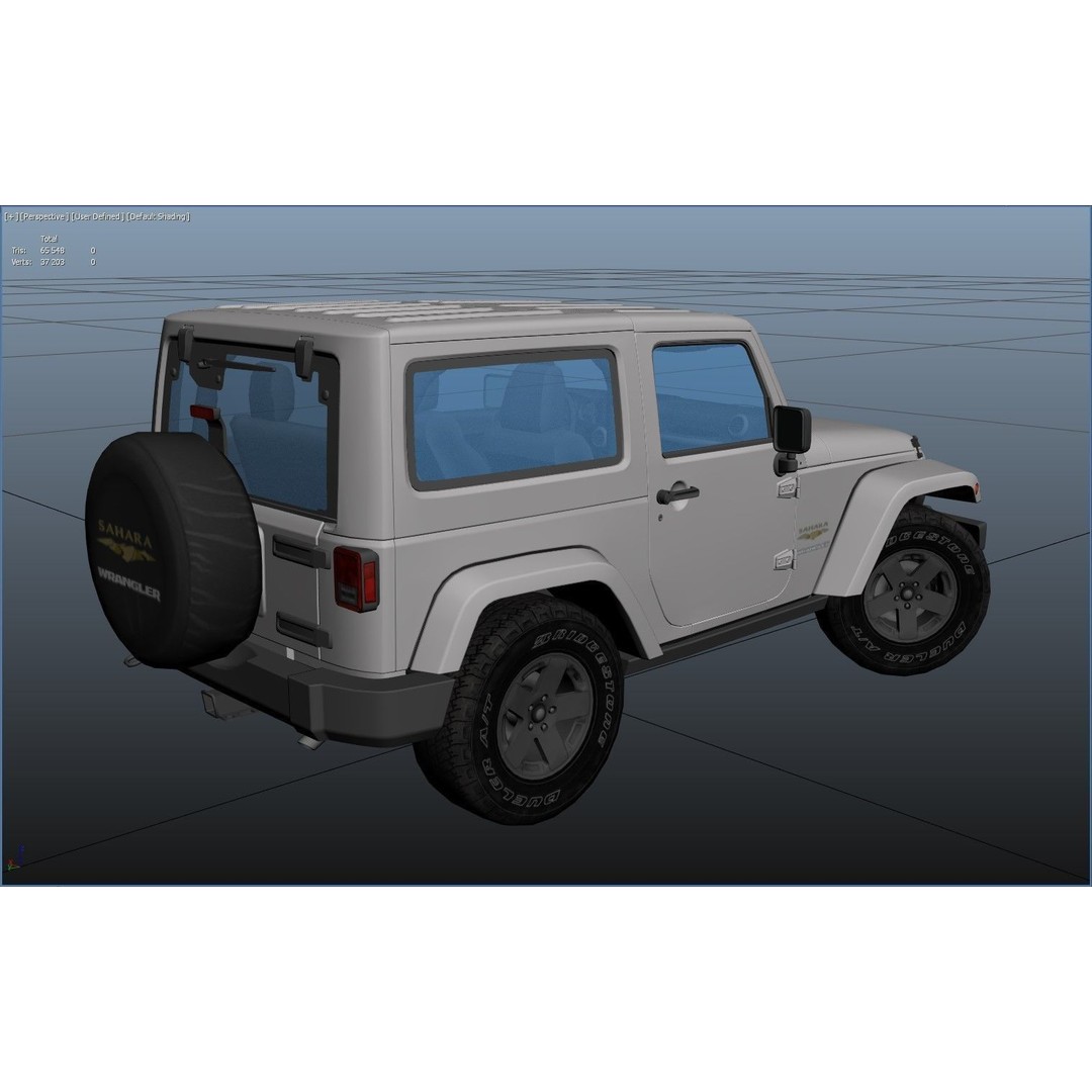 Jeep Wrangler 3D Model – Low Poly SUV with PBR Textures, FBX - View 41