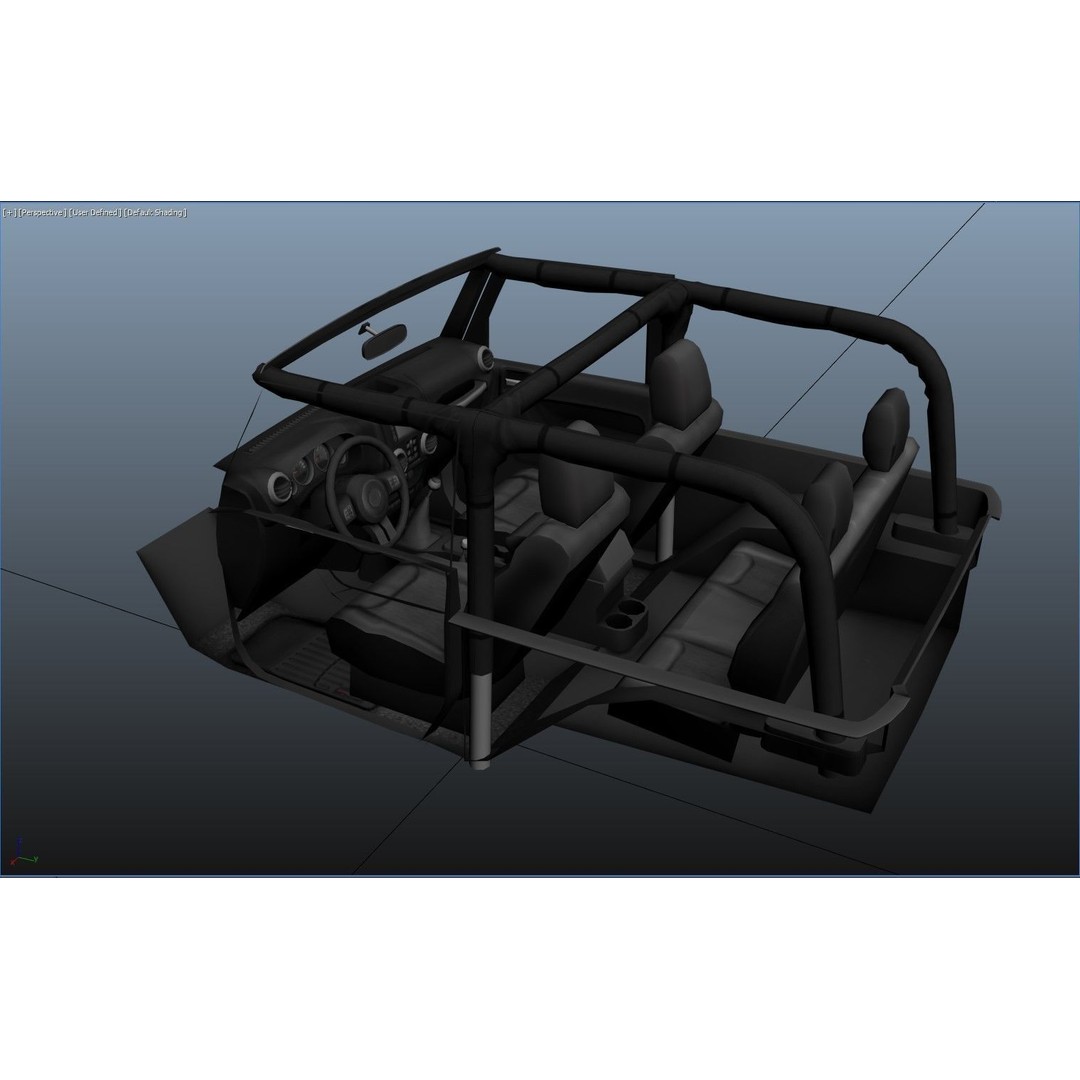 Jeep Wrangler 3D Model – Low Poly SUV with PBR Textures, FBX - View 43