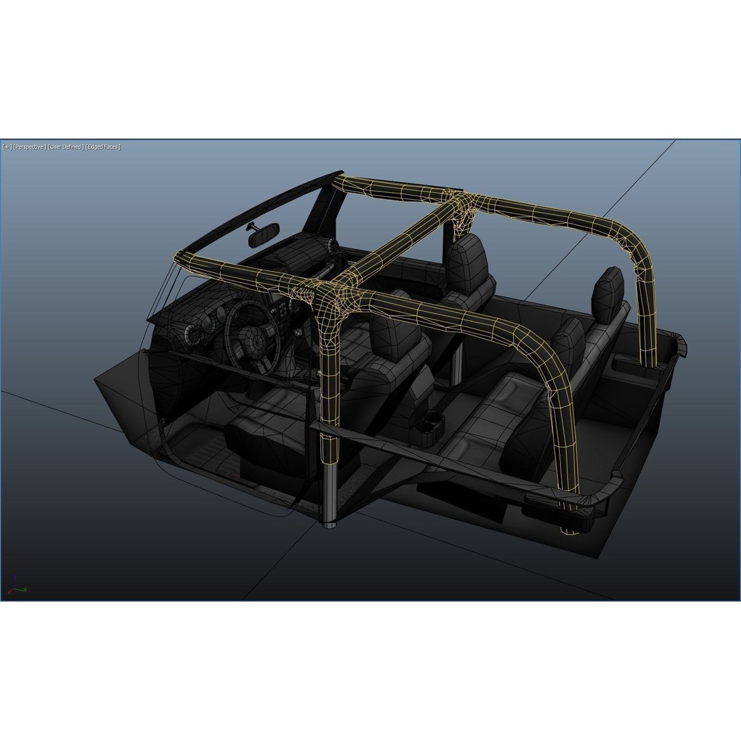 Jeep Wrangler 3D Model – Low Poly SUV with PBR Textures, FBX - View 44