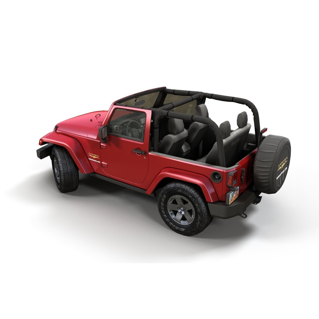 Jeep Wrangler 3D Model – Low Poly SUV with PBR Textures, FBX - View 5