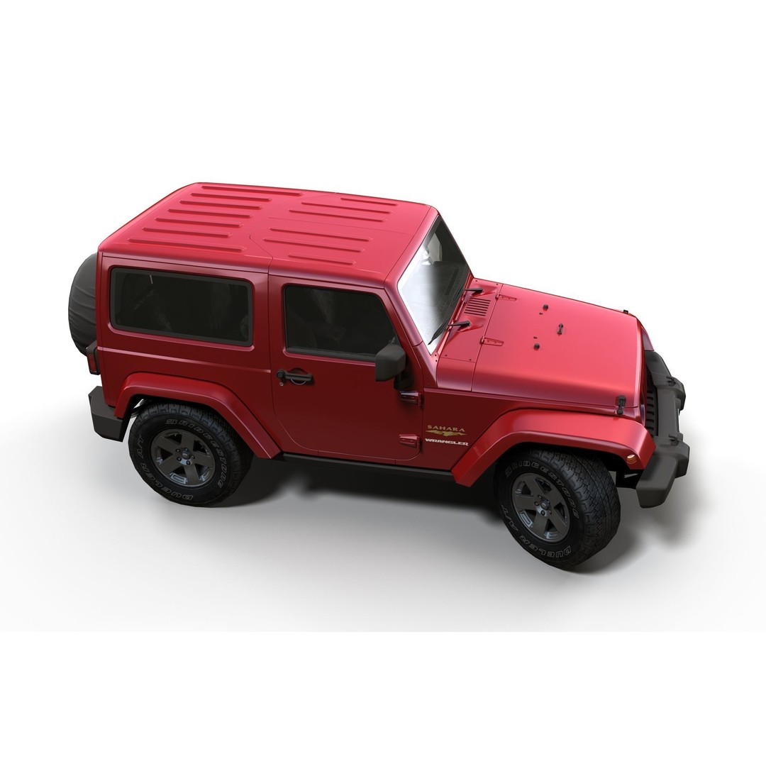Jeep Wrangler 3D Model – Low Poly SUV with PBR Textures, FBX - View 6