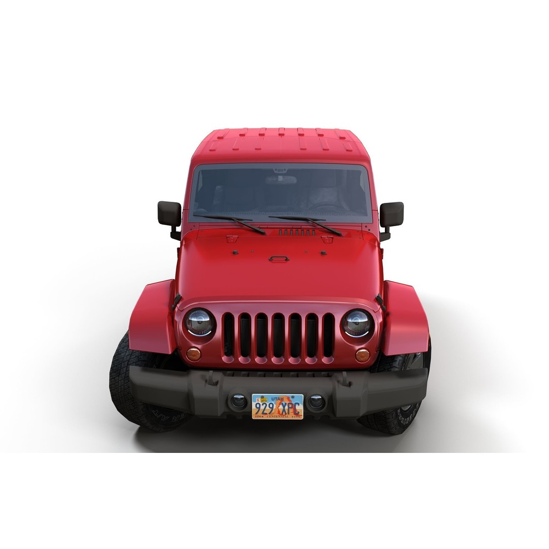 Jeep Wrangler 3D Model – Low Poly SUV with PBR Textures, FBX - View 7