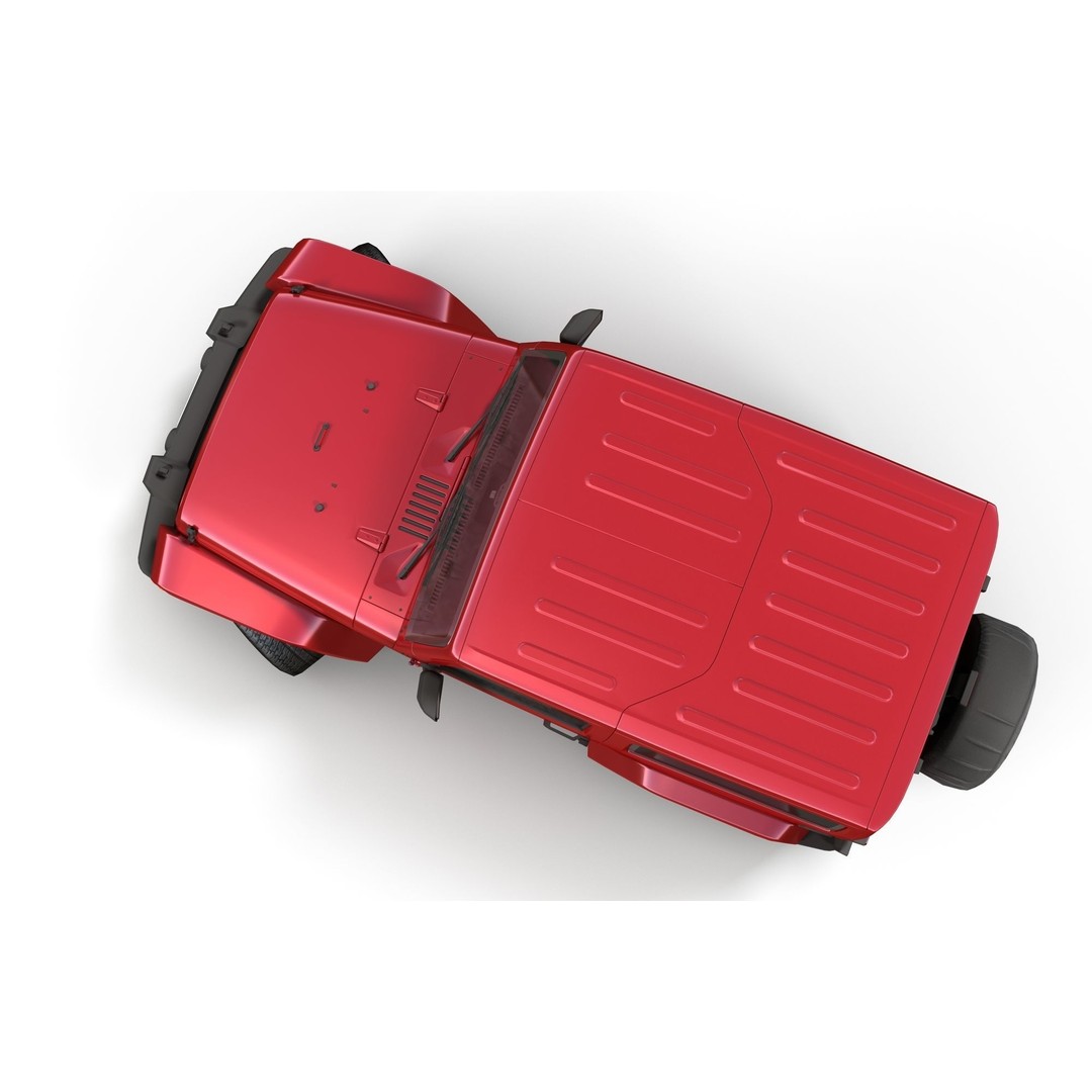 Jeep Wrangler 3D Model – Low Poly SUV with PBR Textures, FBX - View 8