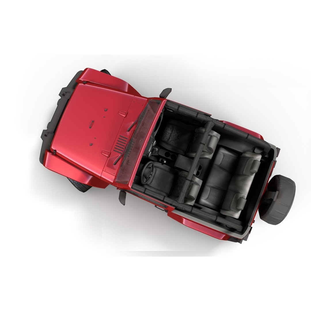 Jeep Wrangler 3D Model – Low Poly SUV with PBR Textures, FBX - View 9