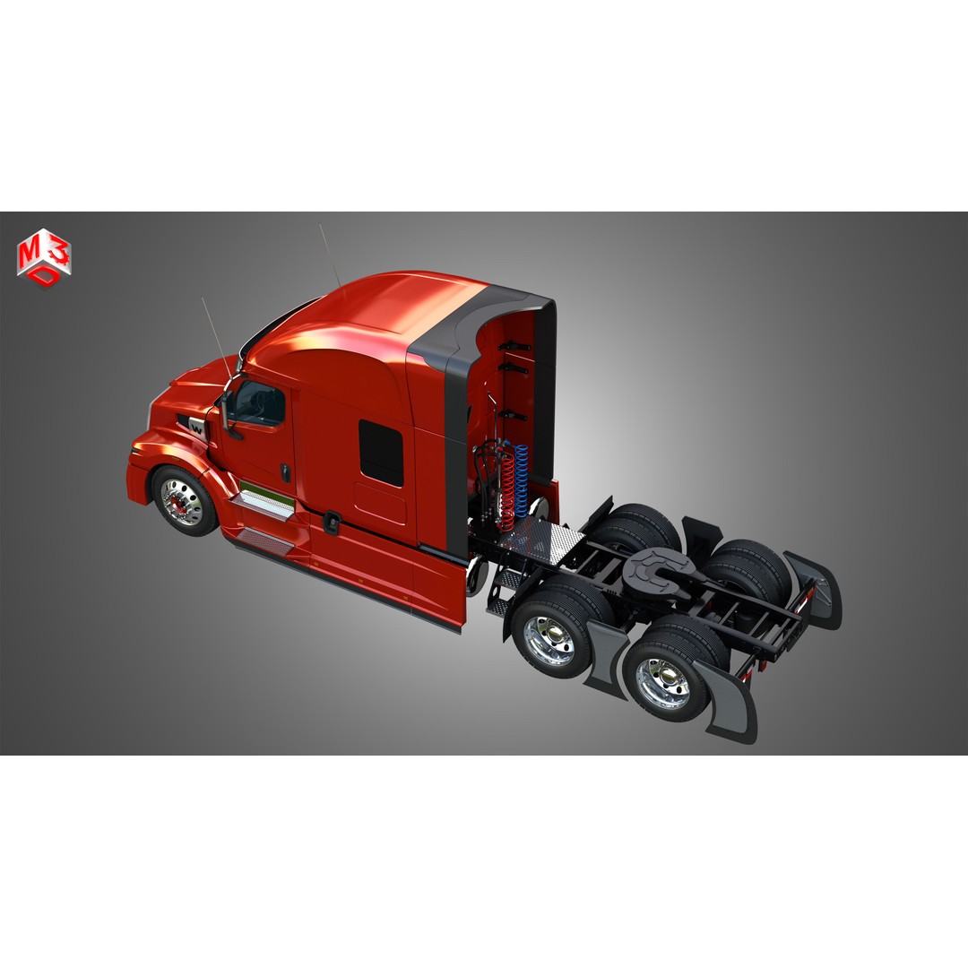 57X Semi Truck 3D Model – Ultra Cab Sleeper, Game-Ready FBX