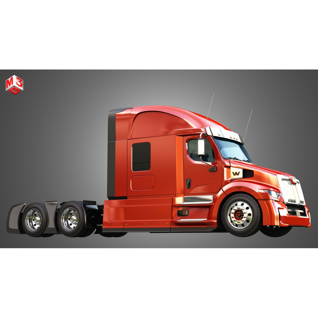 57X Semi Truck 3D Model – Ultra Cab Sleeper, Game-Ready FBX - View 10
