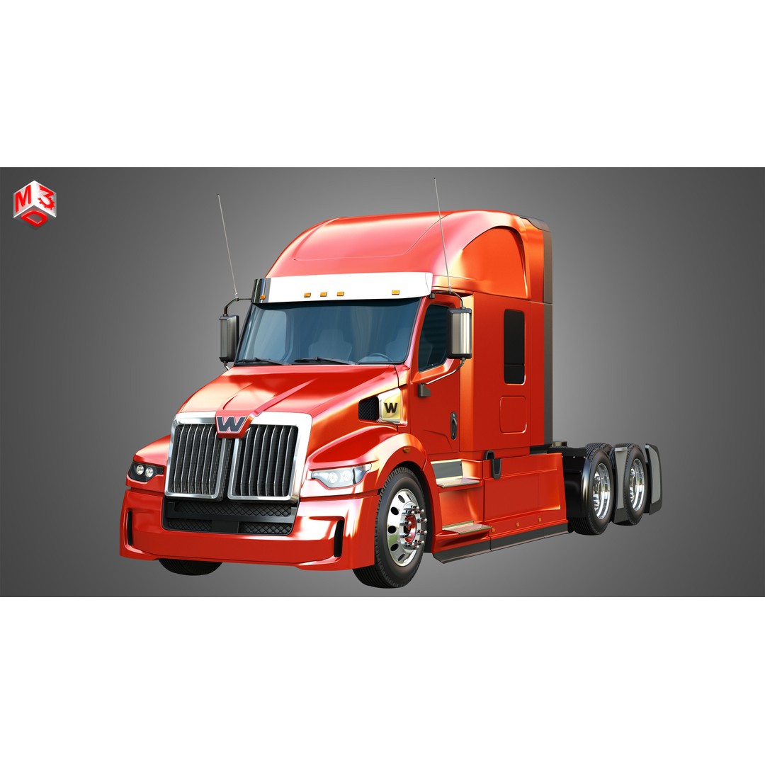 57X Semi Truck 3D Model – Ultra Cab Sleeper, Game-Ready FBX - View 12