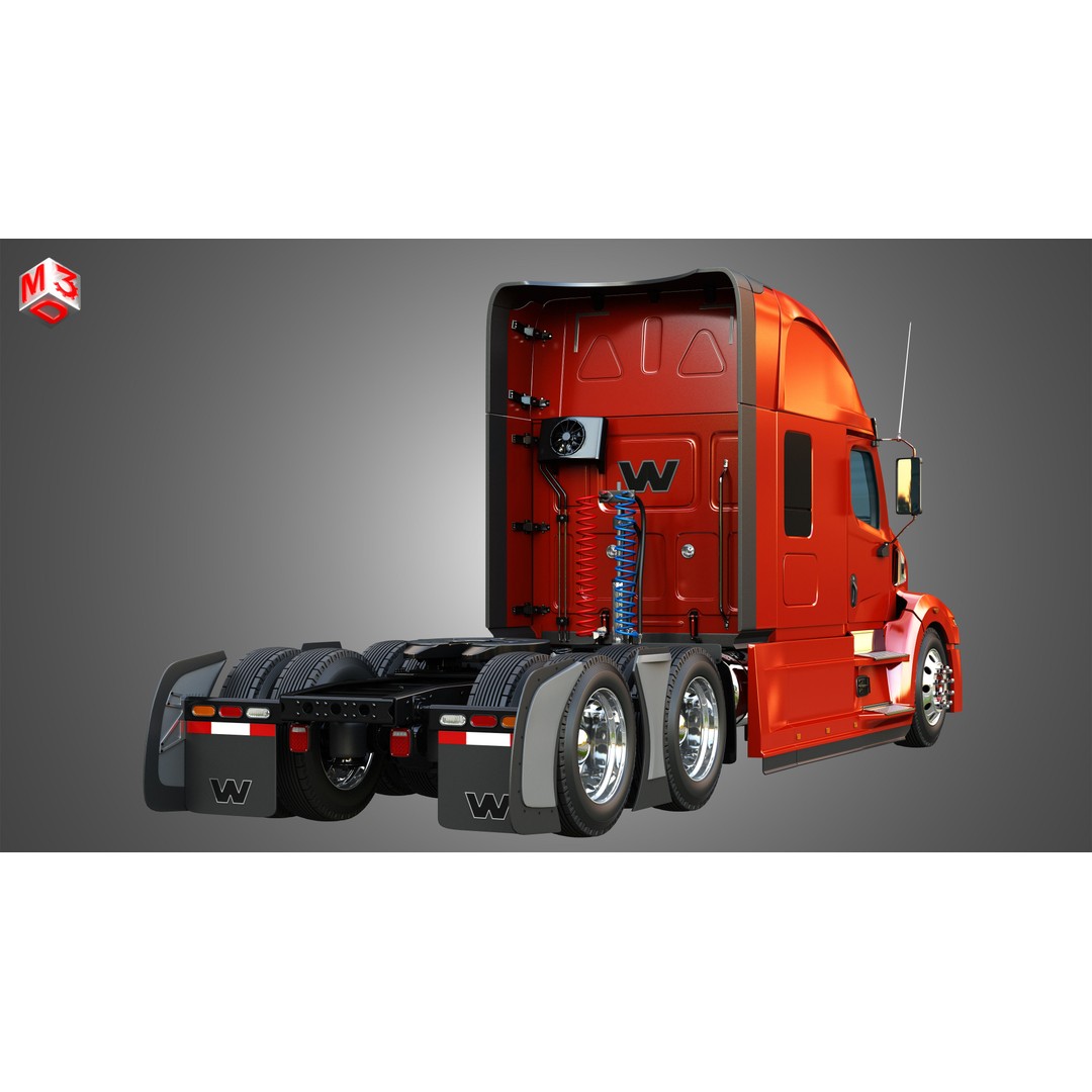57X Semi Truck 3D Model – Ultra Cab Sleeper, Game-Ready FBX - View 13