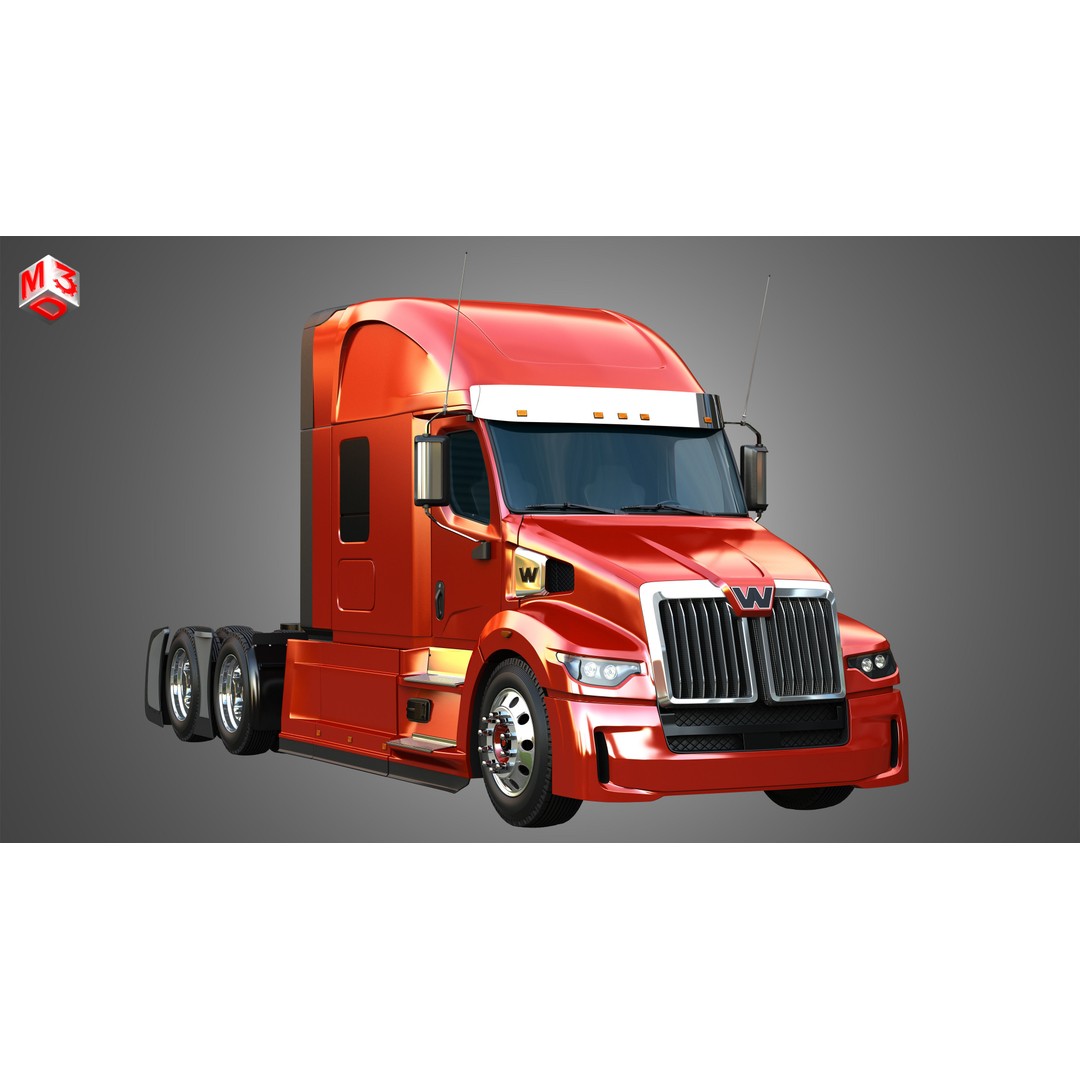 57X Semi Truck 3D Model – Ultra Cab Sleeper, Game-Ready FBX - View 14