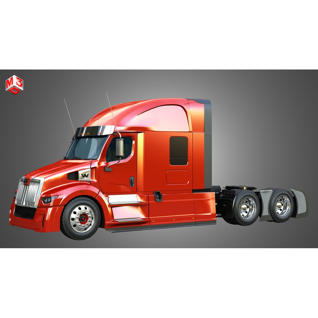 57X Semi Truck 3D Model – Ultra Cab Sleeper, Game-Ready FBX - View 16