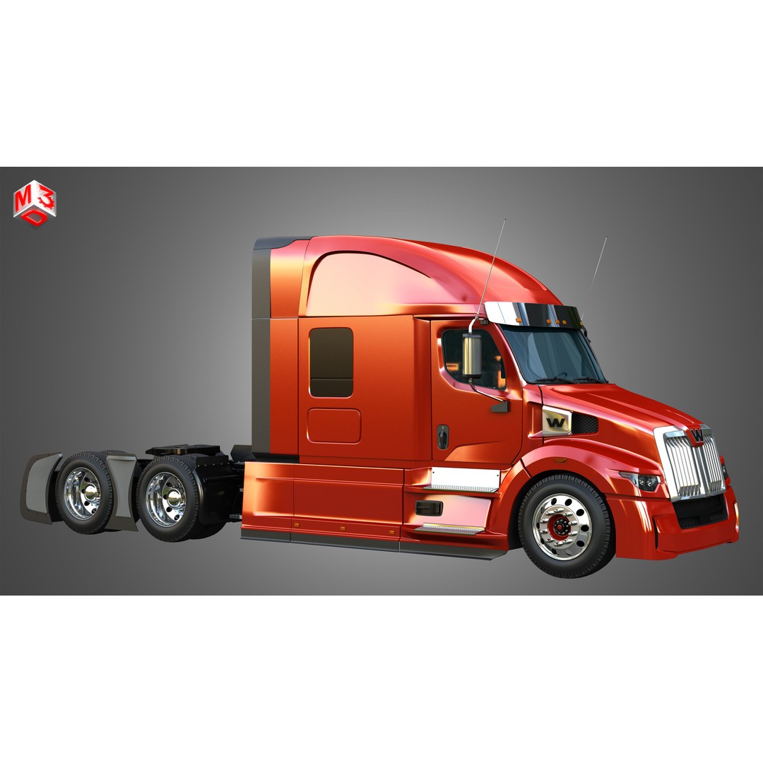 57X Semi Truck 3D Model – Ultra Cab Sleeper, Game-Ready FBX - View 18