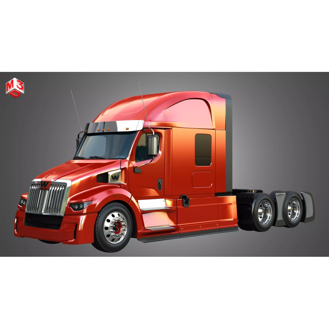 57X Semi Truck 3D Model – Ultra Cab Sleeper, Game-Ready FBX - View 2