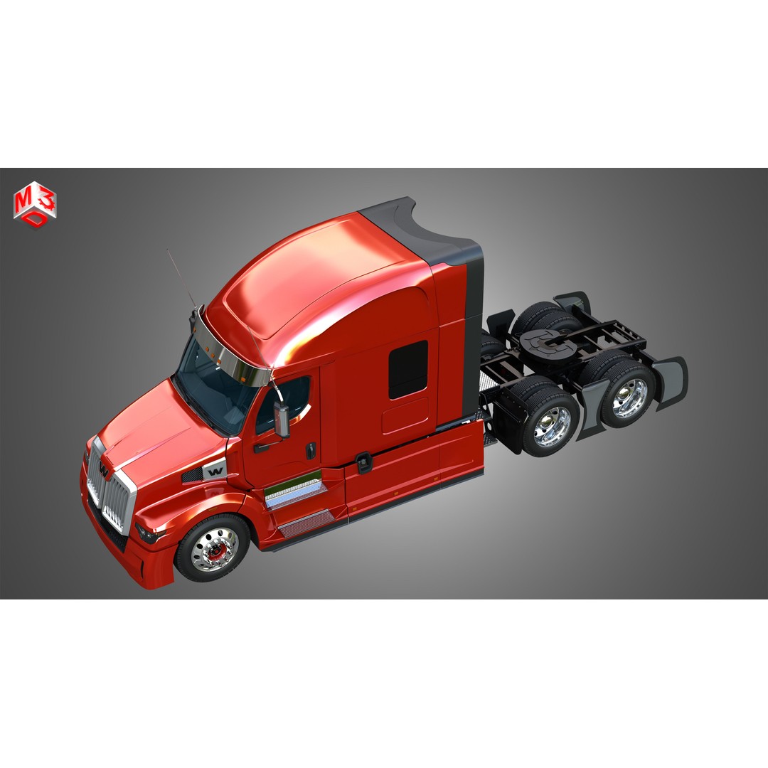 57X Semi Truck 3D Model – Ultra Cab Sleeper, Game-Ready FBX - View 20