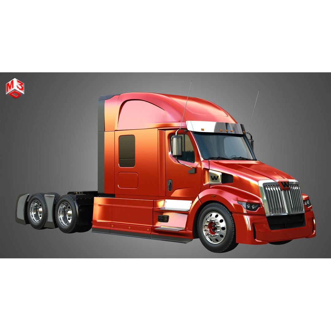 57X Semi Truck 3D Model – Ultra Cab Sleeper, Game-Ready FBX - View 4