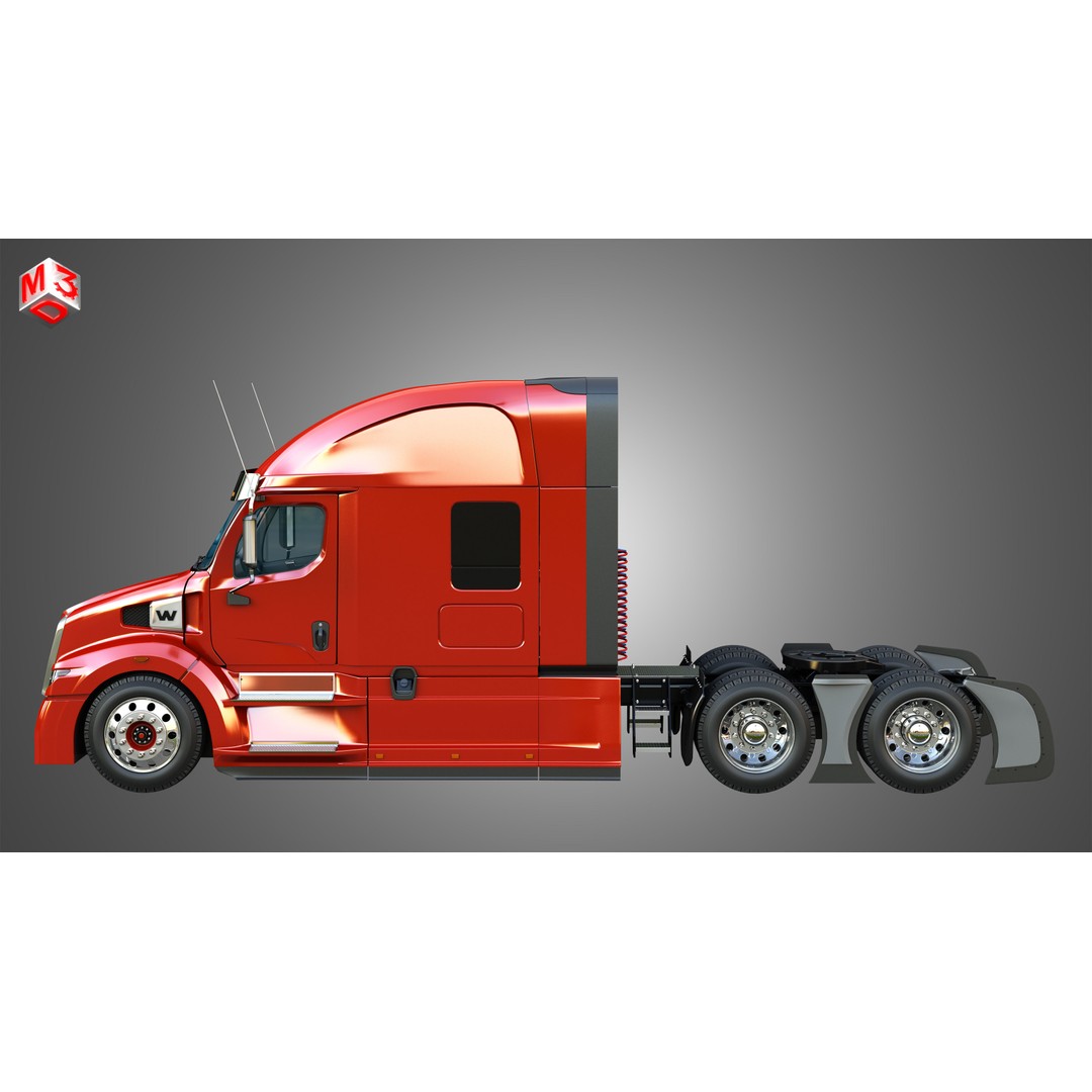 57X Semi Truck 3D Model – Ultra Cab Sleeper, Game-Ready FBX - View 6