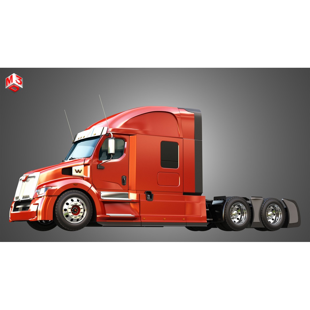 57X Semi Truck 3D Model – Ultra Cab Sleeper, Game-Ready FBX - View 8