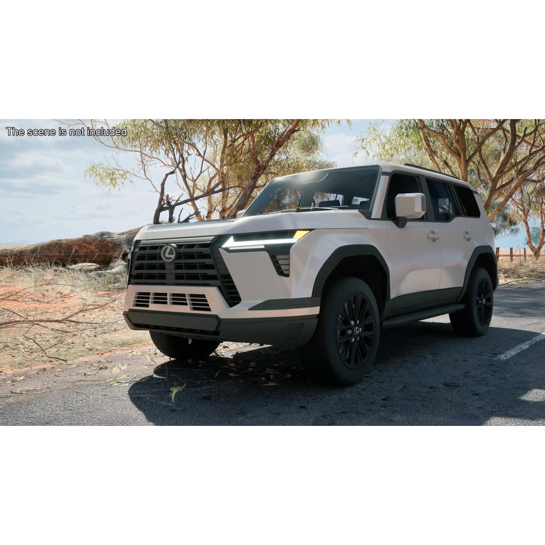 Lexus GX 550 Premium White 3D Model – High Poly PBR SUV Asset, FBX - View 3