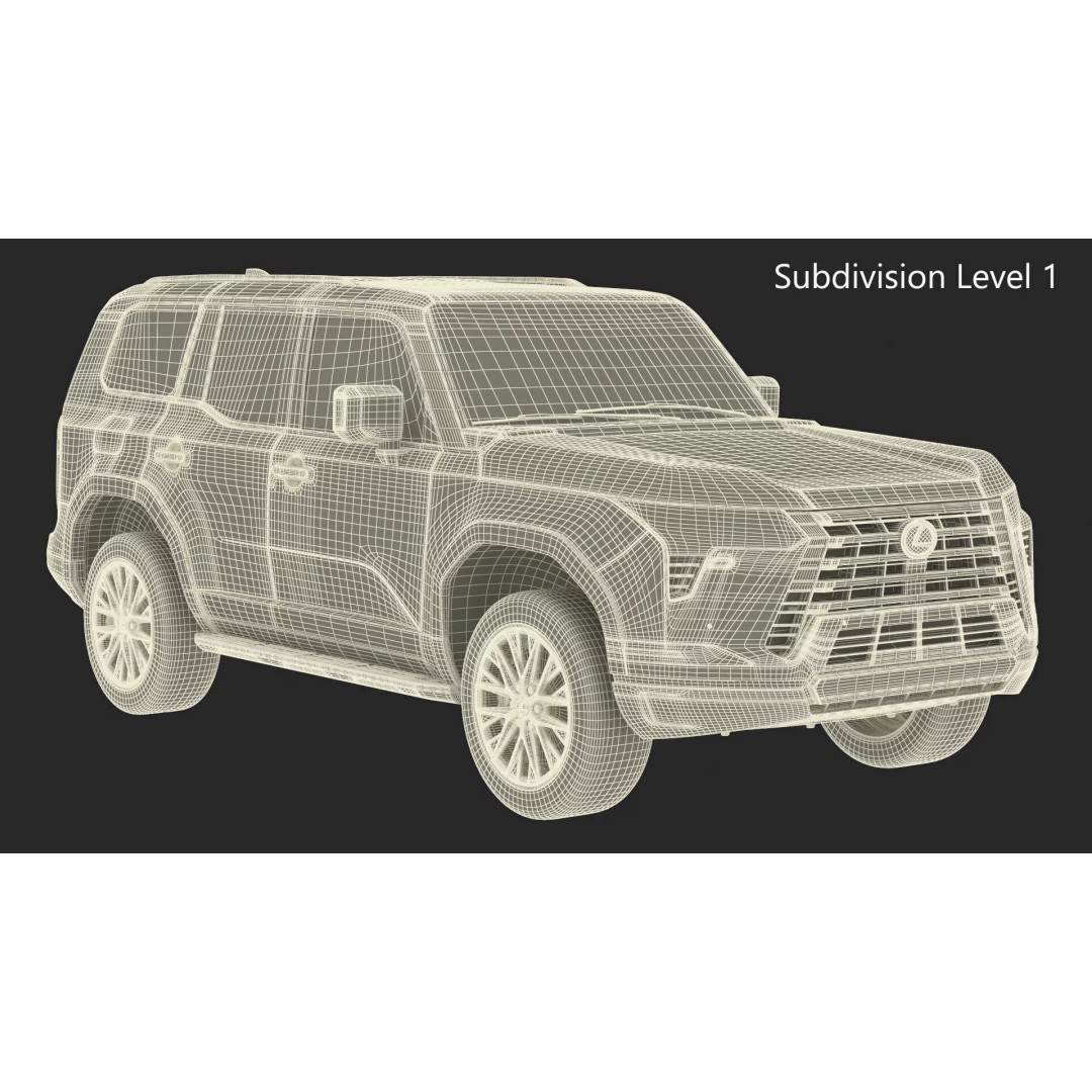 Lexus GX 550 Premium White 3D Model – High Poly PBR SUV Asset, FBX - View 37