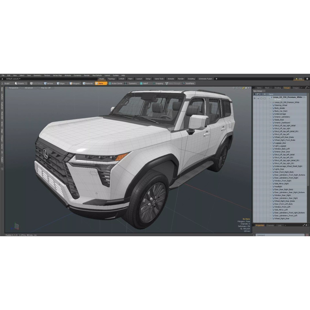Lexus GX 550 Premium White 3D Model – High Poly PBR SUV Asset, FBX - View 63