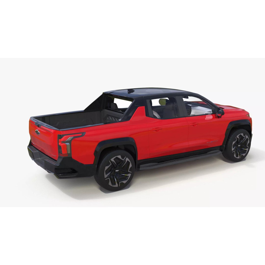 Chevrolet Silverado EV 2024 Red 3D Model – High Poly PBR Vehicle Asset - View 13