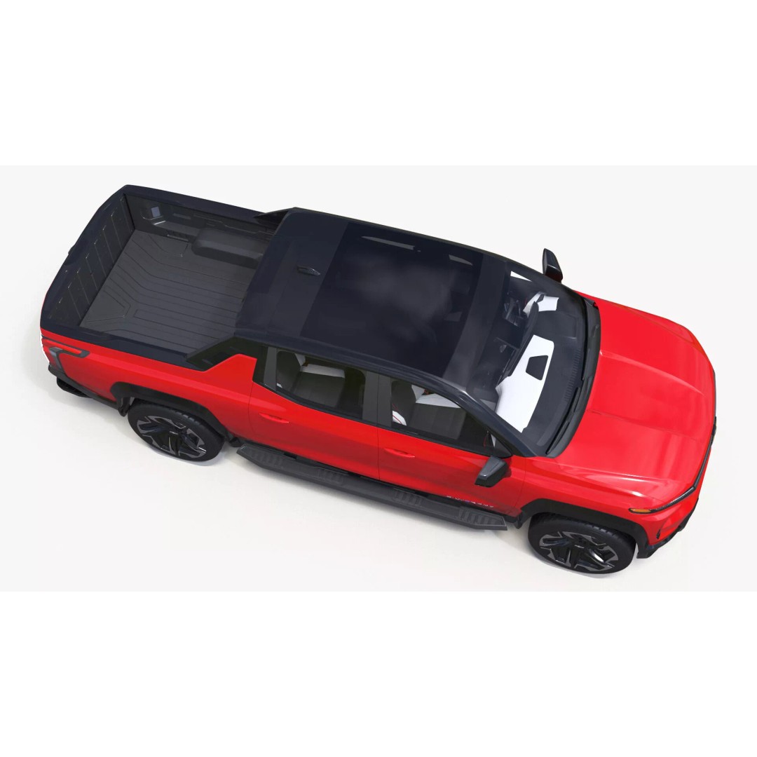 Chevrolet Silverado EV 2024 Red 3D Model – High Poly PBR Vehicle Asset - View 14