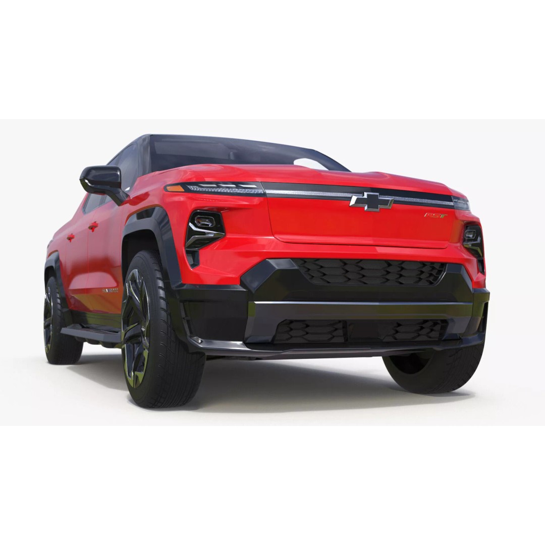 Chevrolet Silverado EV 2024 Red 3D Model – High Poly PBR Vehicle Asset - View 16