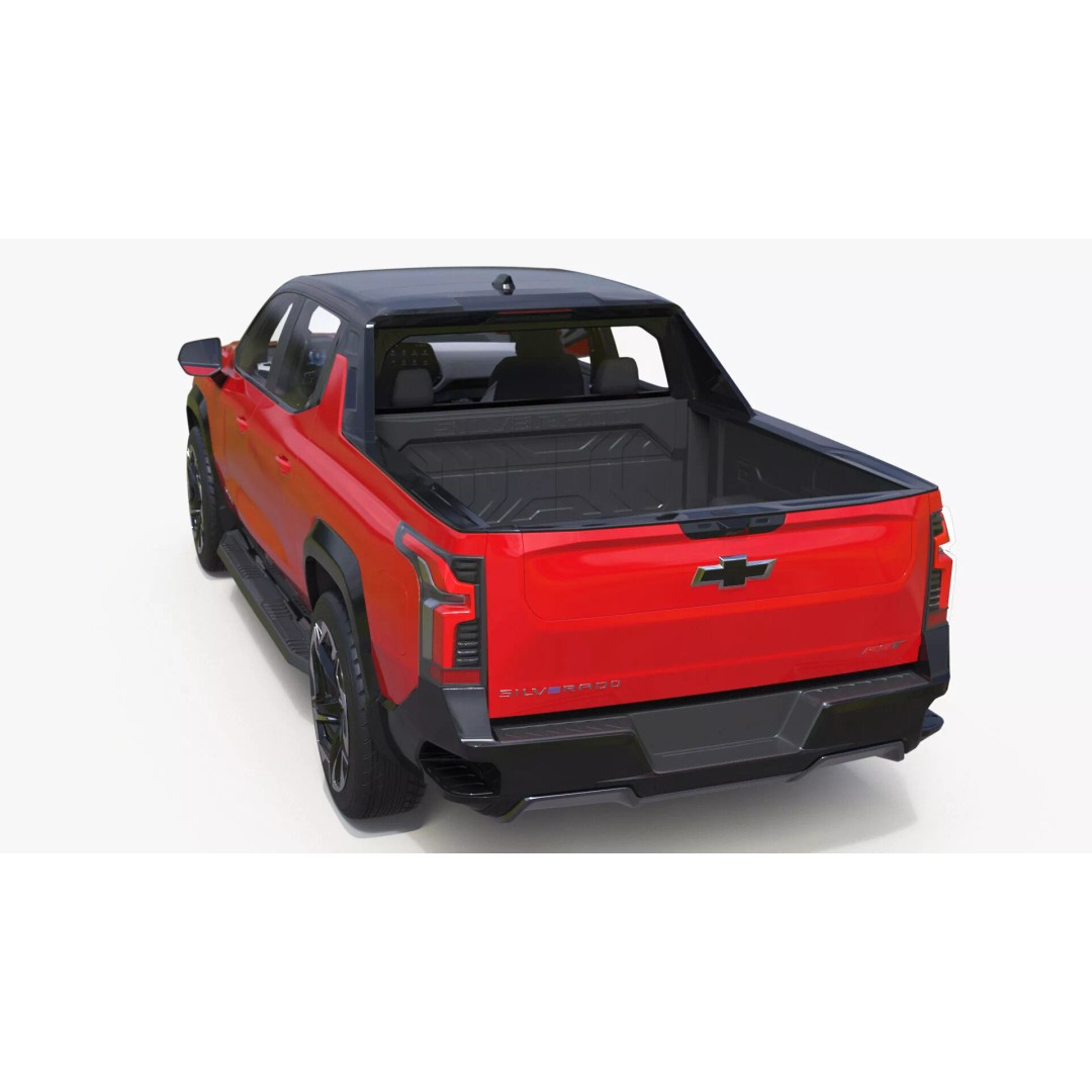 Chevrolet Silverado EV 2024 Red 3D Model – High Poly PBR Vehicle Asset - View 17