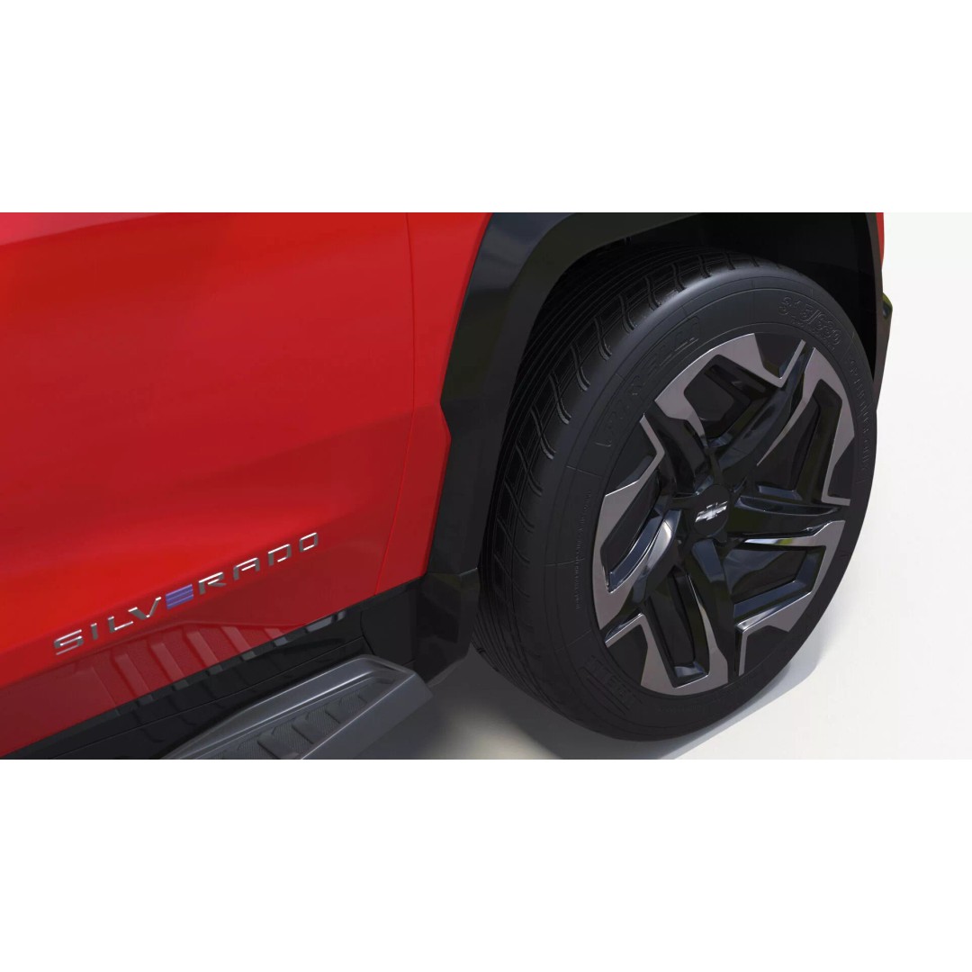 Chevrolet Silverado EV 2024 Red 3D Model – High Poly PBR Vehicle Asset - View 18