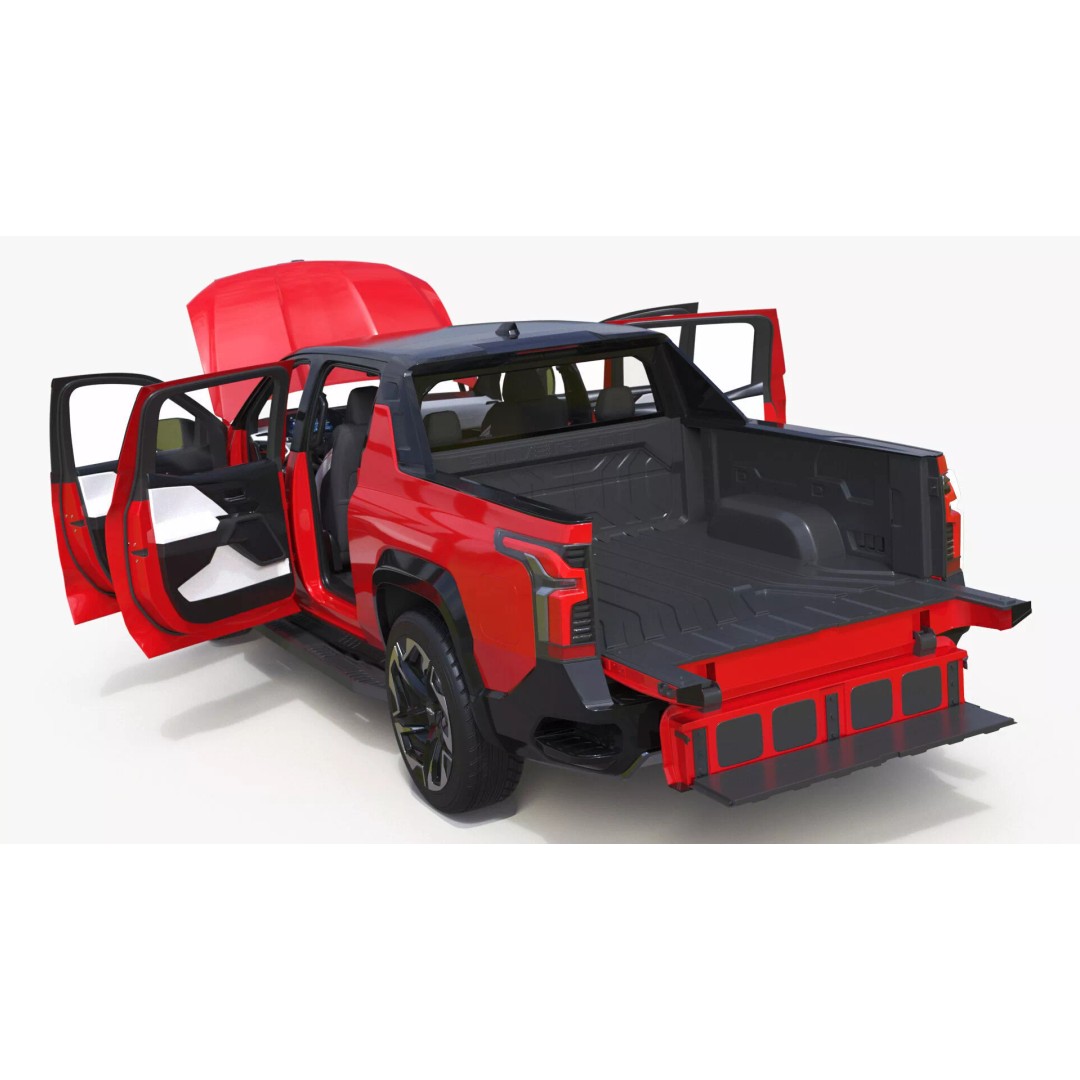 Chevrolet Silverado EV 2024 Red 3D Model – High Poly PBR Vehicle Asset - View 25
