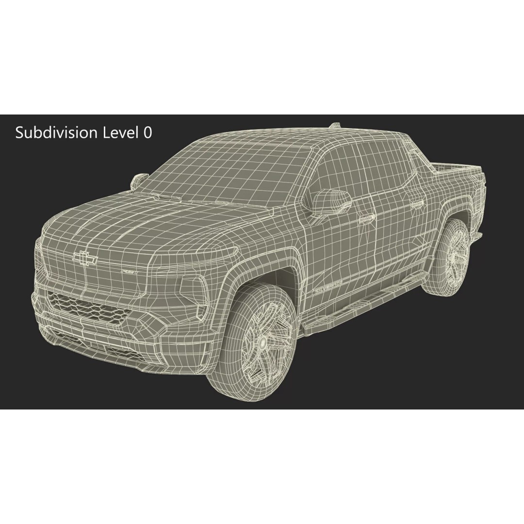 Chevrolet Silverado EV 2024 Red 3D Model – High Poly PBR Vehicle Asset - View 31